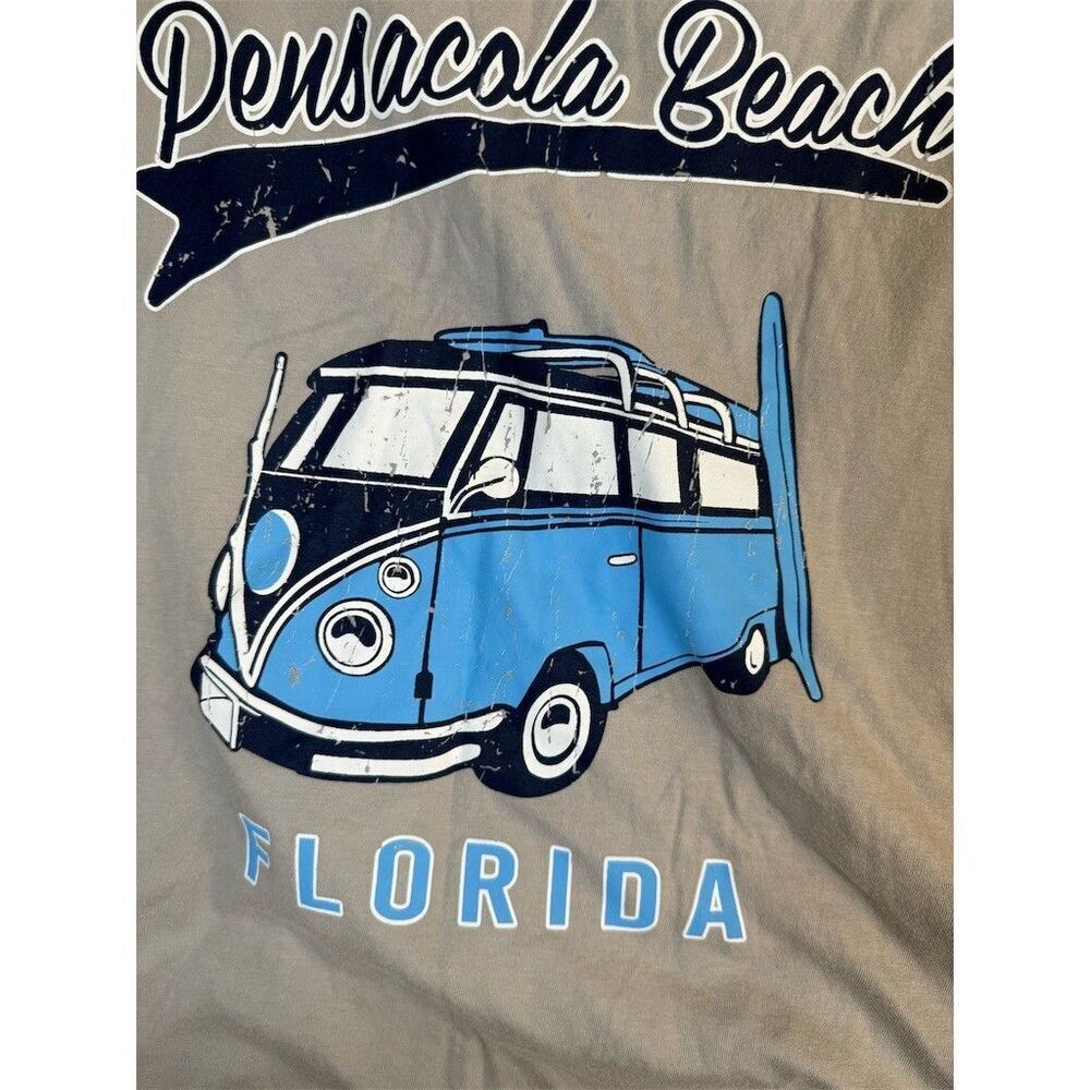 Southern Spirit T-Shirt Womens  M Gray Pensacola Beach Florida VW Bus Surf - Picture 6 of 9